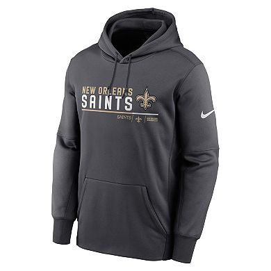 Men's Nike Anthracite New Orleans Saints Prime Logo Name Split Pullover Hoodie