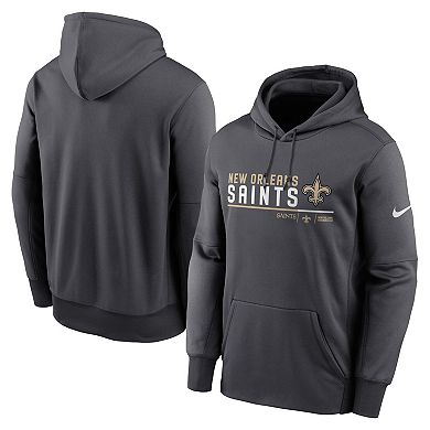 Men's Nike Anthracite New Orleans Saints Prime Logo Name Split Pullover Hoodie