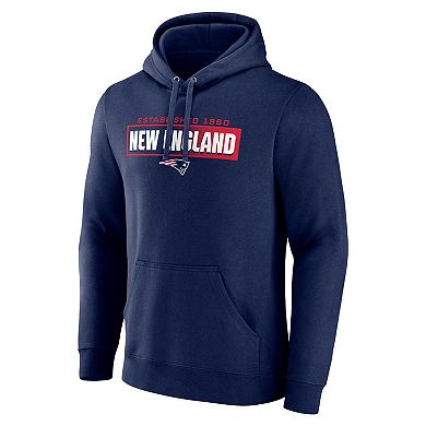Men's Fanatics Branded Navy New England Patriots Down The Field Pullover Hoodie