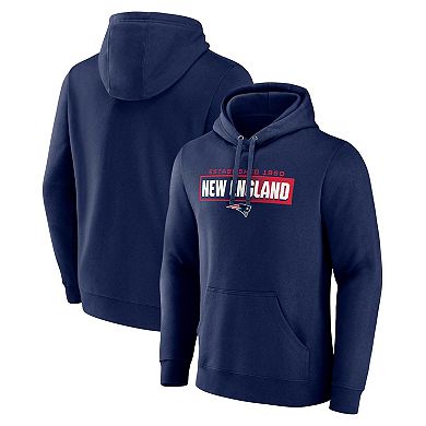 Men's Fanatics Branded Navy New England Patriots Down The Field Pullover Hoodie