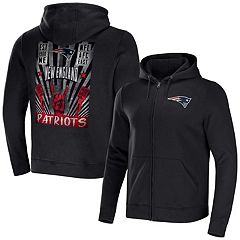 Men's Mitchell & Ness Royal New England Patriots Washed Short Sleeve  Pullover Hoodie