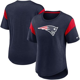 Women's Nike Heathered Navy New England Patriots Primary Logo Slub Fashion Top