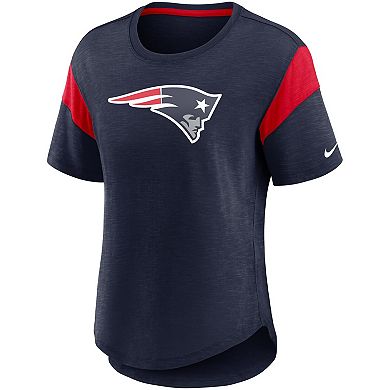 Women's Nike Heather Navy New England Patriots Primary Logo Fashion Top