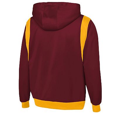 Men's New Era Burgundy Washington Commanders Combine Authentic Drop Back Full-Zip Hoodie