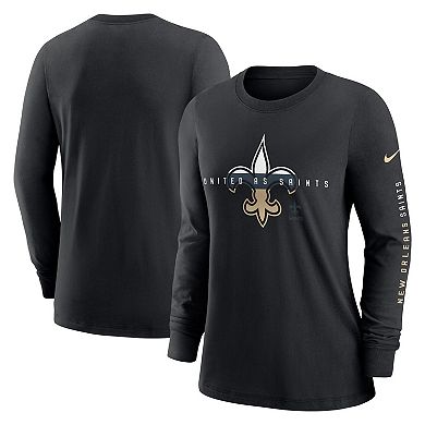 Women's Nike Black New Orleans Saints Prime Split Long Sleeve T-Shirt