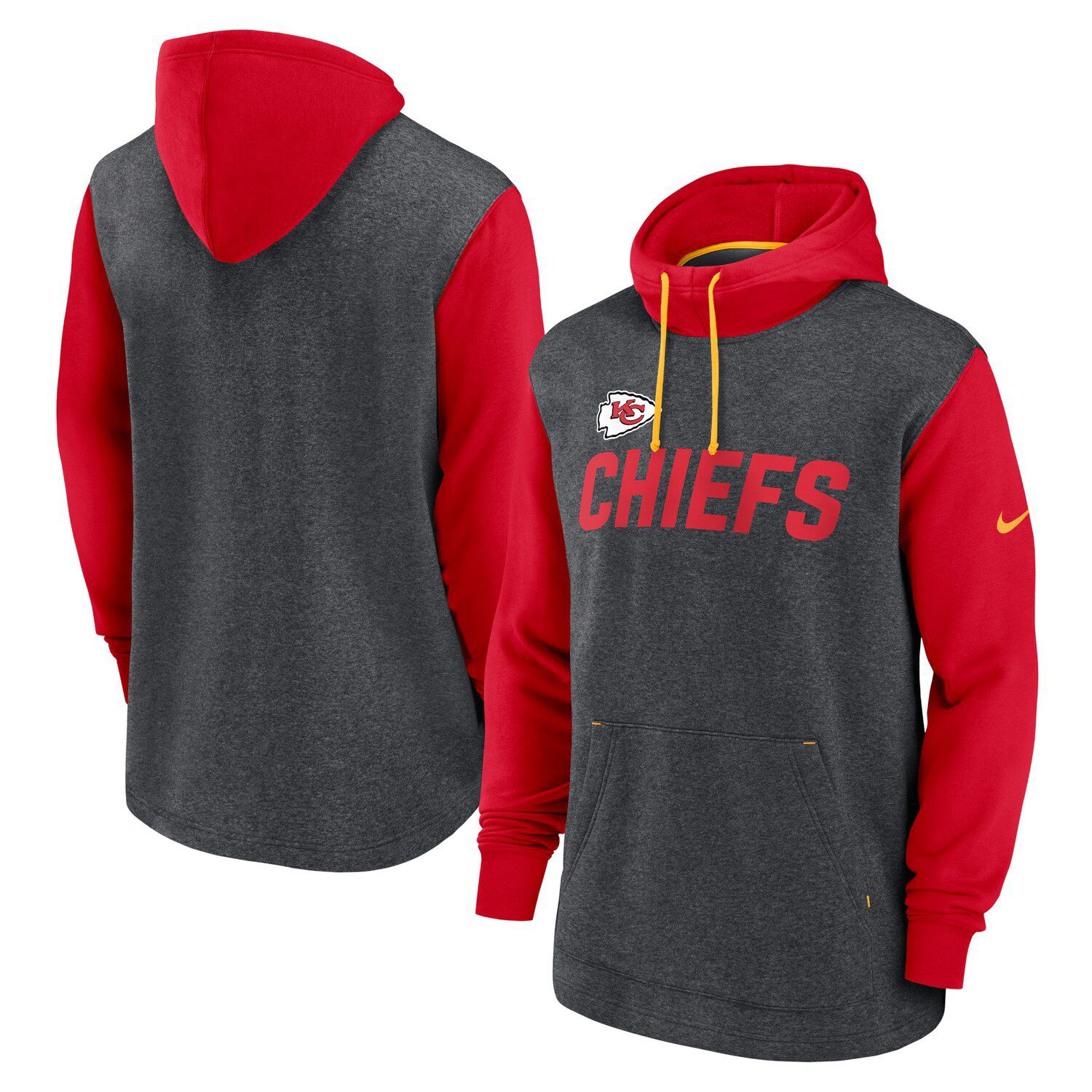 Kansas City Chiefs Nike Women's Gym Vintage Full-Zip Hoodie - Heathered Red