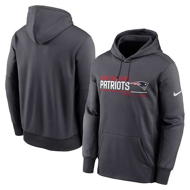 Men's Nike Anthracite New England Patriots Prime Logo Name Split Pullover  Hoodie