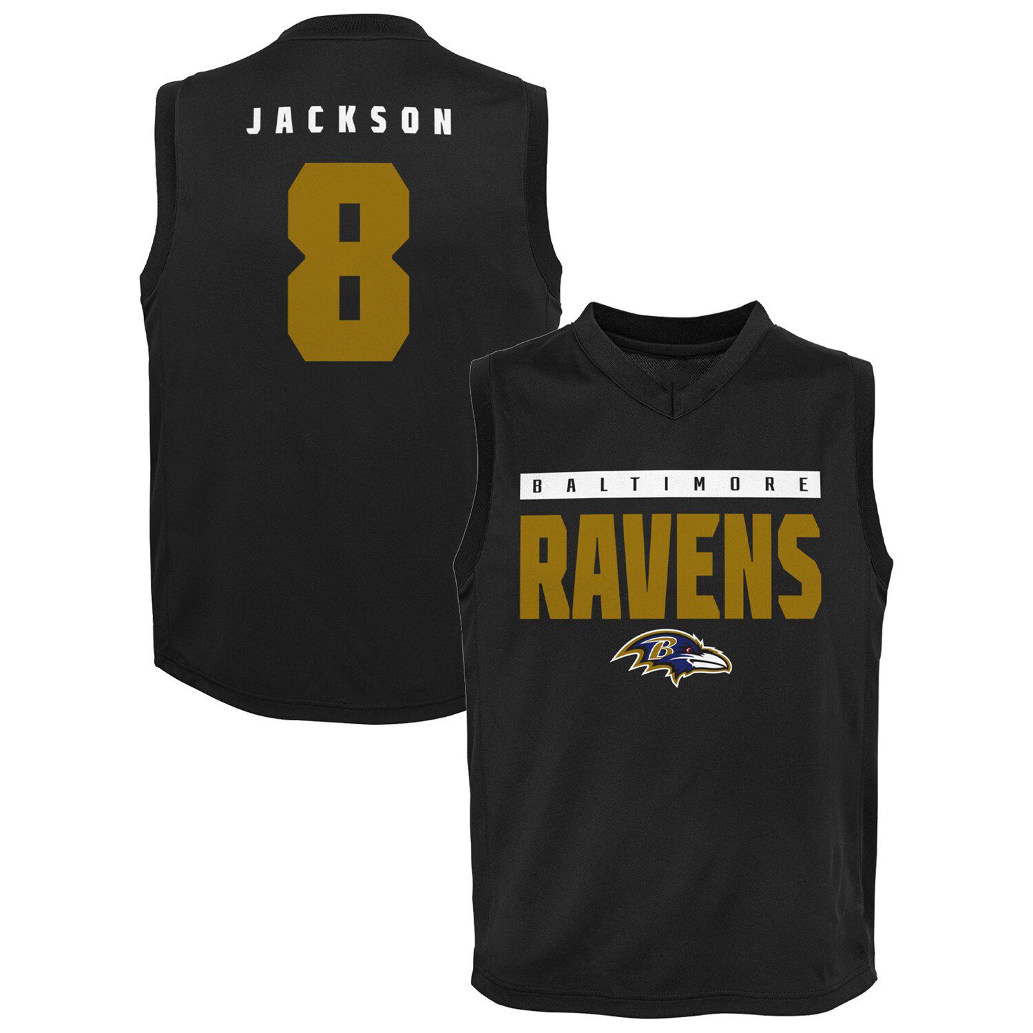 Outerstuff Youth Lamar Jackson Black Baltimore Ravens Replica Player Jersey