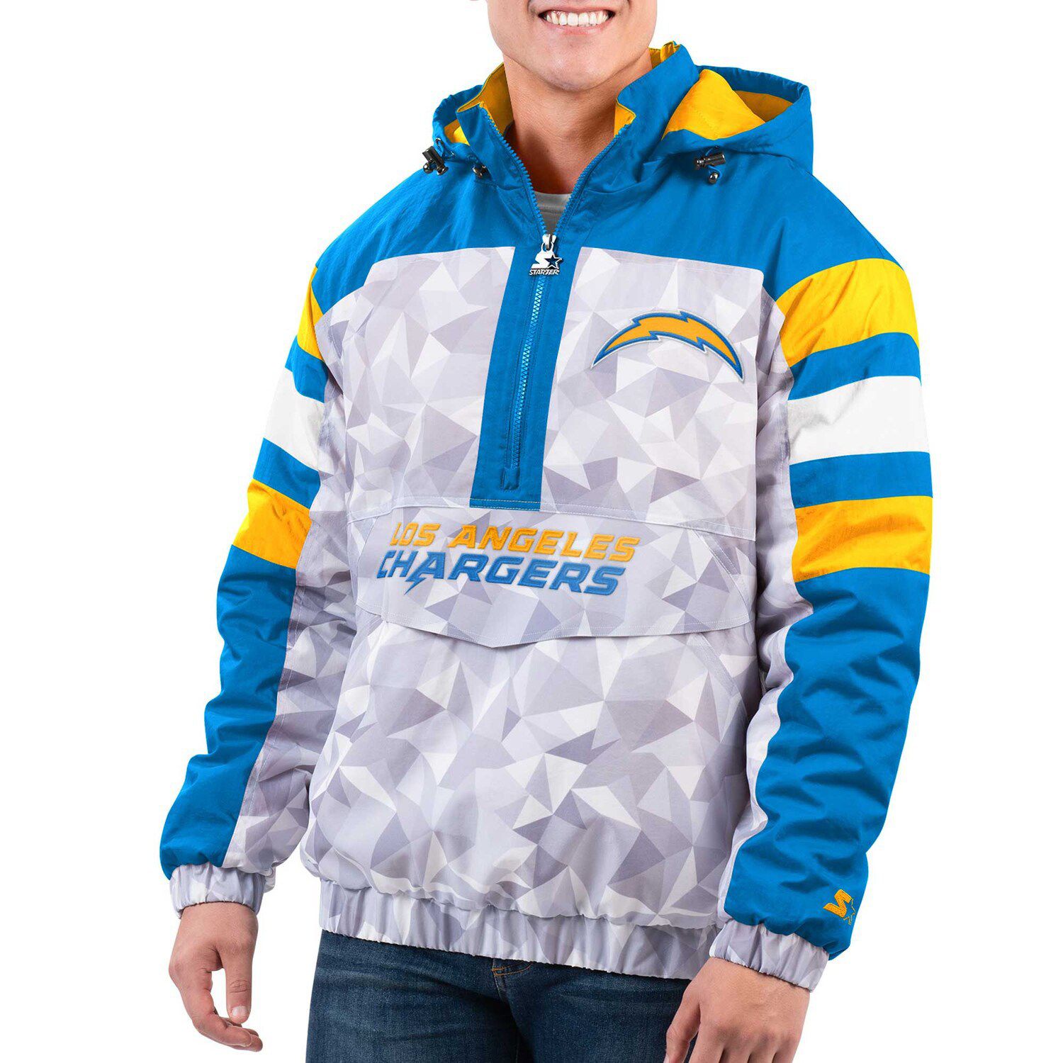 Los Angeles Chargers Starter Logo Extreme Full-Zip Hoodie - Powder Blue/Gold