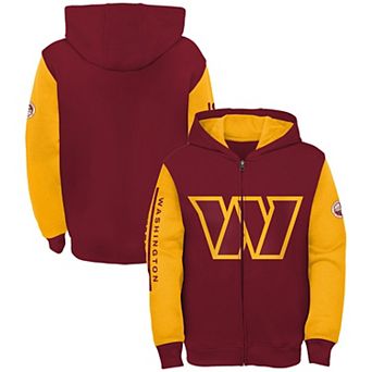 Youth Burgundy/Gold Washington Commanders Poster Board Full-Zip Hoodie