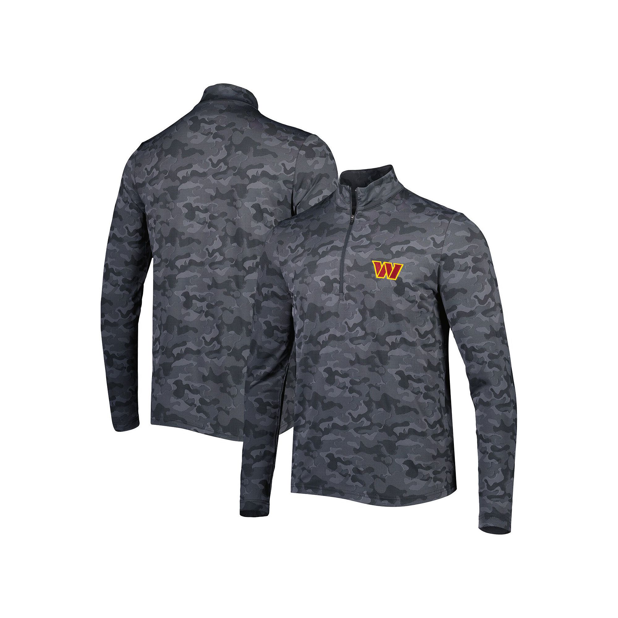 Mens Antigua Black Washington Commanders Brigade Quarter-Zip Sweatshirt, S
