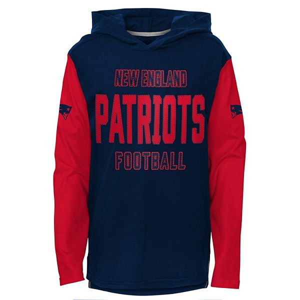 Outerstuff Youth Navy New England Patriots Logo Pullover Hoodie Size: Extra Large