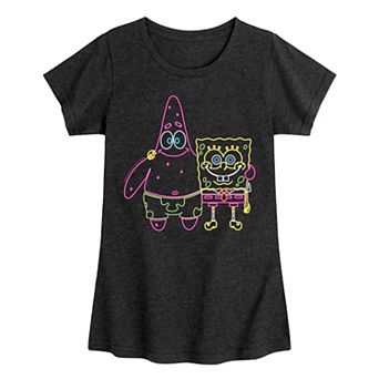 Girls 7-16 SpongeBob Patrick Neon Tee