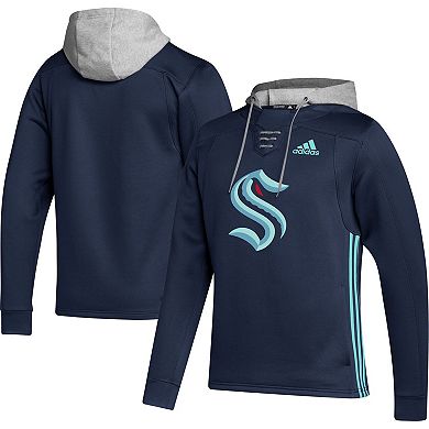 Men's adidas Deep Sea Blue Seattle Kraken Skate Lace AEROREADY Team Pullover Hoodie