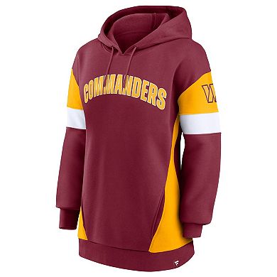 Women's Fanatics Branded Burgundy/Gold Washington Commanders Lock It Down Pullover Hoodie