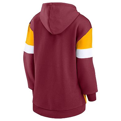 Women's Fanatics Branded Burgundy/Gold Washington Commanders Lock It Down Pullover Hoodie