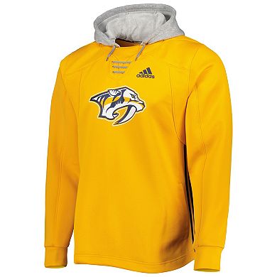 Men's adidas Gold Nashville Predators Skate Lace Primeblue Team Pullover Hoodie