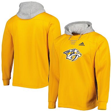 Men's adidas Gold Nashville Predators Skate Lace AEROREADY Team Pullover Hoodie