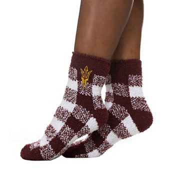 Women's ZooZatz Arizona State Sun Devils Fuzzy Buffalo Check Crew Socks