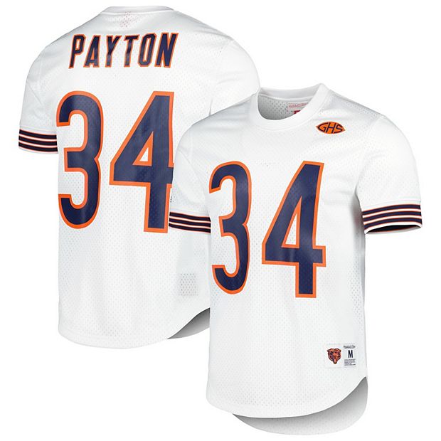 Men's Mitchell & Ness Walter Payton White Chicago Bears Retired Player Name  & Number Mesh Top