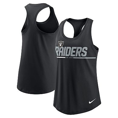 Women's Nike Black Las Vegas Raiders Team Name City Tri-Blend Racerback Tank Top