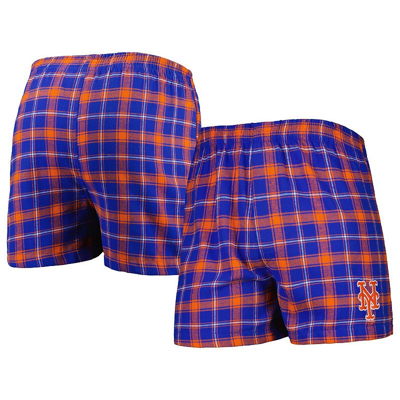 Mens Concepts Sport Royal/Orange New York Mets Ledger Flannel Boxers, Size