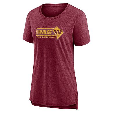 Women's Fanatics Branded Heather Burgundy Washington Commanders Hometown First Down T-Shirt