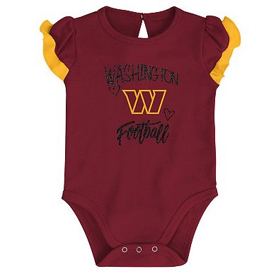 Newborn & Infant Burgundy/Gold Washington Commanders Too Much Love Two-Piece Bodysuit Set