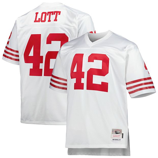 Men's Mitchell & Ness Ronnie Lott White San Francisco 49ers Big & Tall 1990  Retired Player Replica Jersey