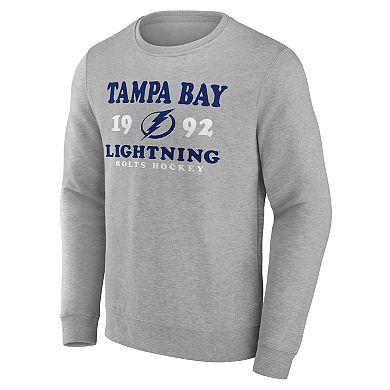 Men's Fanatics Heather Charcoal Tampa Bay Lightning Fierce Competitor Pullover Sweatshirt
