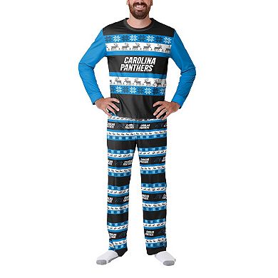 Men's FOCO Blue Carolina Panthers Team Ugly Pajama Set