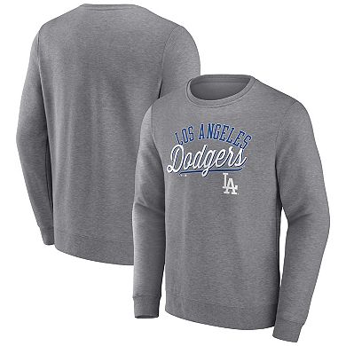Men's Fanatics Branded Heather Gray Los Angeles Dodgers Simplicity Pullover Sweatshirt
