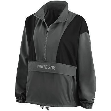 Women's WEAR by Erin Andrews Charcoal Chicago White Sox Packable Half-Zip Jacket
