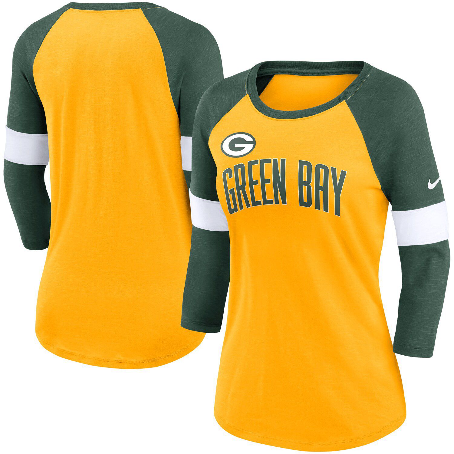 Women's Green Bay Packers Junk Food Gray Thermal Tri-Blend Lace-Up Long  Sleeve T-Shirt