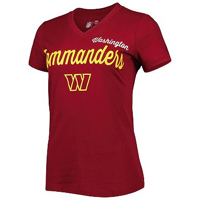 Women's G-III 4Her by Carl Banks Burgundy Washington Commanders Post Season V-Neck T-Shirt