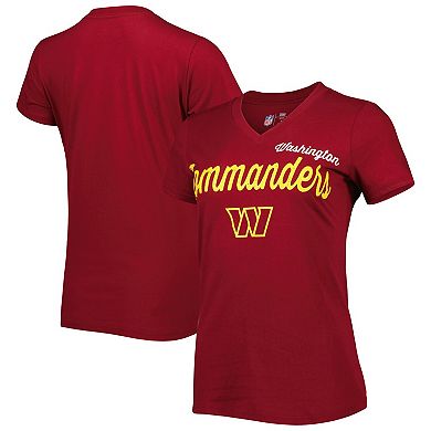 Women's G-III 4Her by Carl Banks Burgundy Washington Commanders Post Season V-Neck T-Shirt