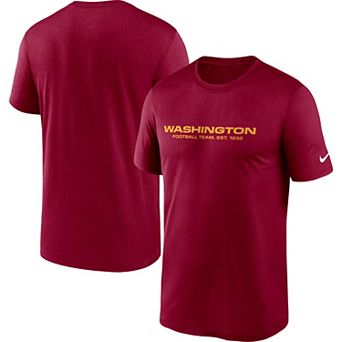Men's Nike Burgundy Washington Football Team Logo Essential Legend Team Performance T-Shirt
