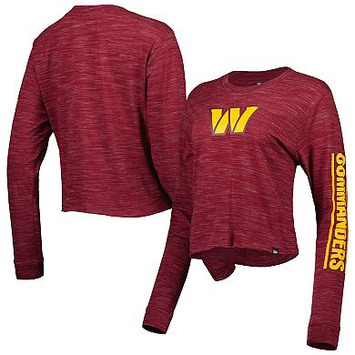 Women's New Era Burgundy Washington Commanders Crop Long Sleeve T-Shirt