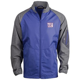 Men's Dunbrooke Royal/Heather Gray New York Giants Hurricane Raglan Full-Zip Windbreaker Jacket