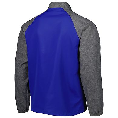 Men's Dunbrooke Royal/Heather Gray New York Giants Hurricane Raglan Full-Zip Windbreaker Jacket