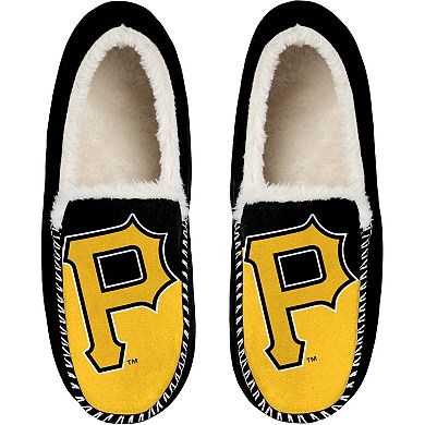Men's FOCO Pittsburgh Pirates Colorblock Moccasin Slippers
