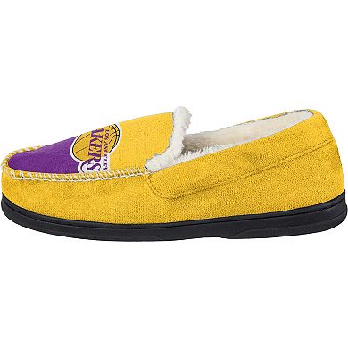 Men's FOCO Los Angeles Lakers Colorblock Moccasin Slippers