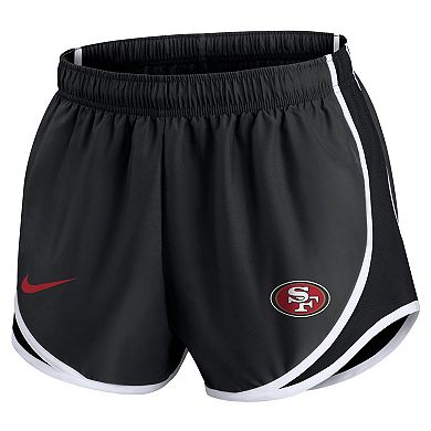 Women's Nike Charcoal San Francisco 49ers Plus Size Logo Performance Tempo Shorts
