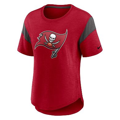 Women's Nike Heather Red Tampa Bay Buccaneers Primary Logo Fashion Top
