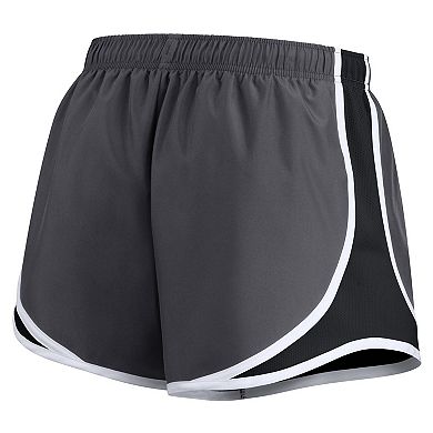 Women's Nike Charcoal Pittsburgh Steelers Plus Size Logo Performance Tempo Shorts