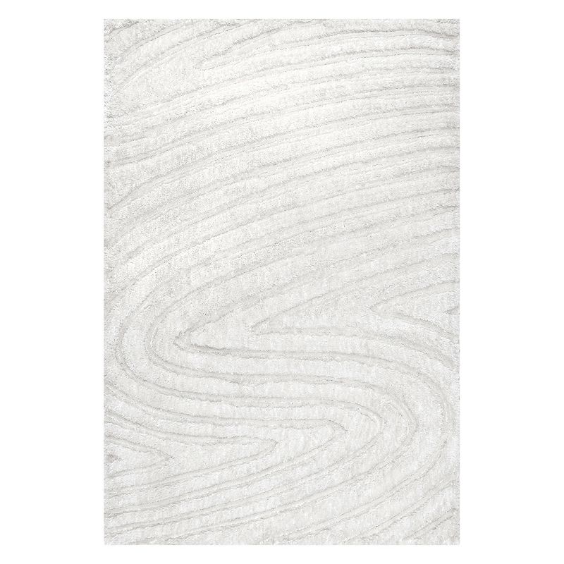 nuLoom Handmade Isabel Swirl Area Rug, White, 7.5X9.5 Ft