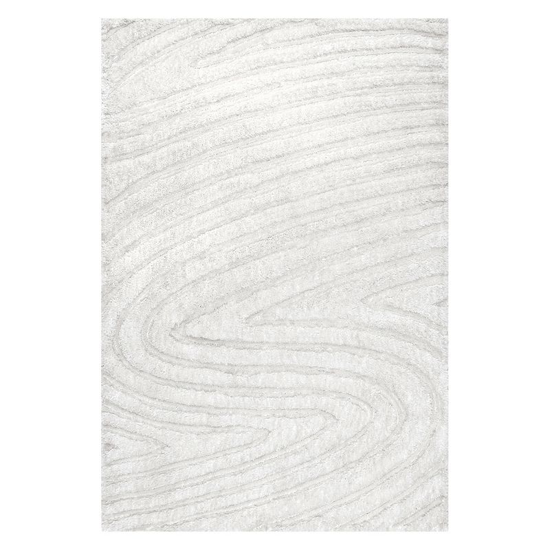 nuLoom Handmade Isabel Swirl Area Rug, White, 7.5X9.5 Ft