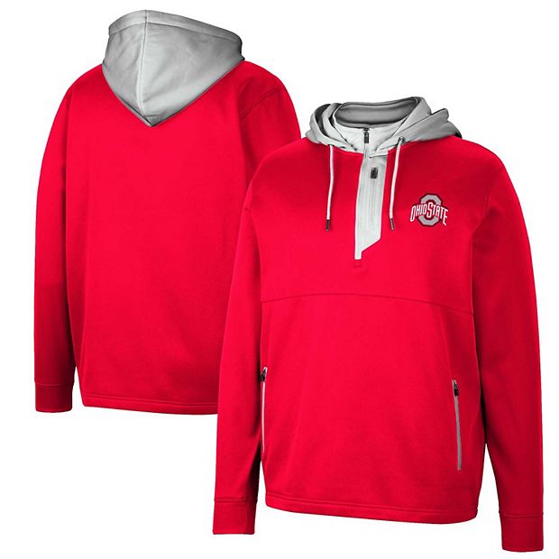 Men's Colosseum Scarlet Ohio State Buckeyes Luge 3.0 Quarter-Zip