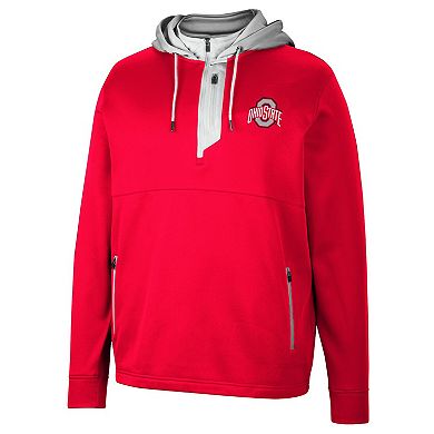 Men's Colosseum Scarlet Ohio State Buckeyes Luge 3.0 Quarter-Zip Hoodie