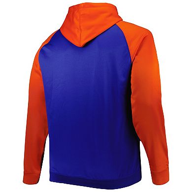 Men's Royal Florida Gators Big & Tall Raglan Fleece Pullover Hoodie